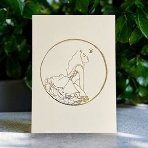 Gold Bubble Print (Drawing of a Woman) 5x7